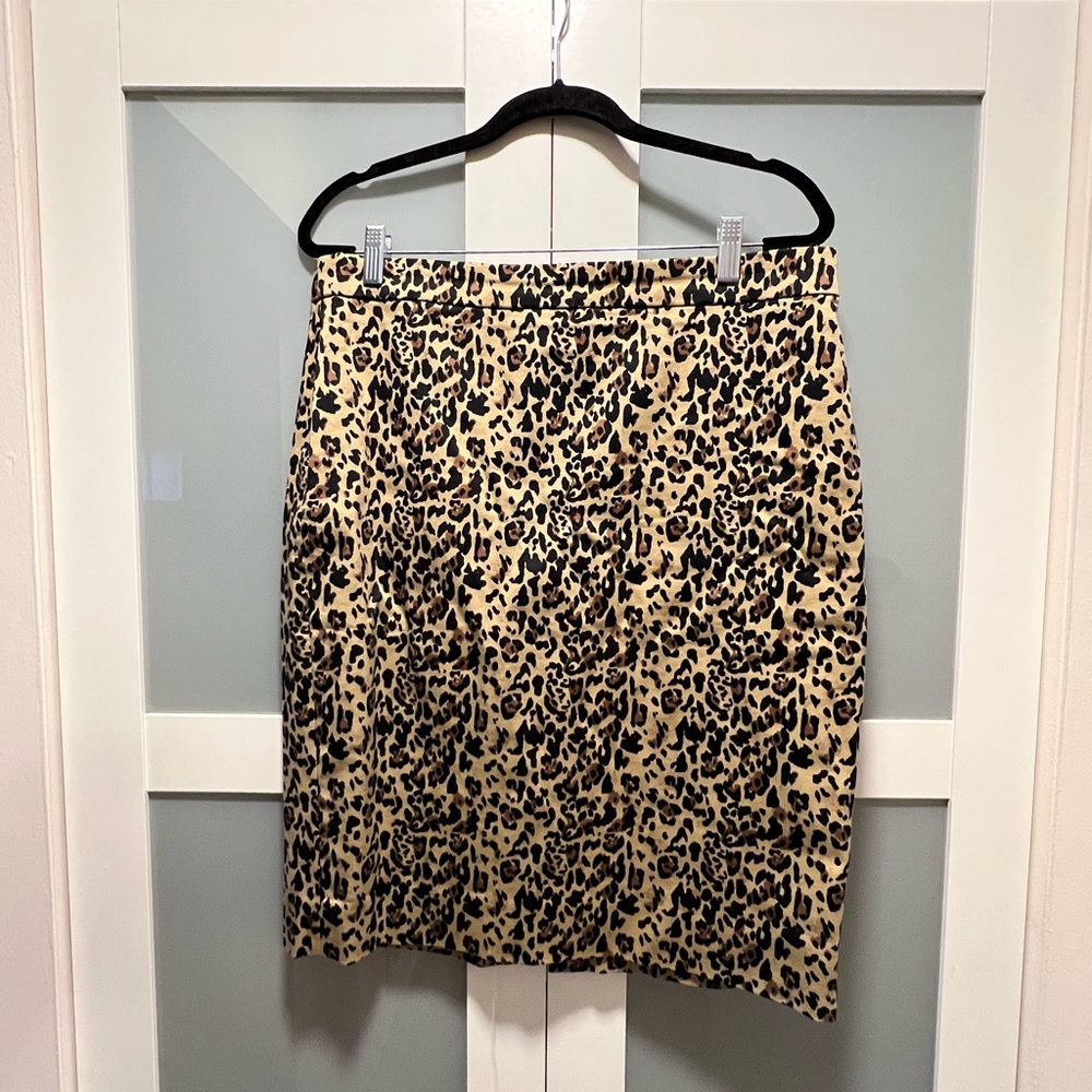 J Crew Cheetah Pencil Skirt